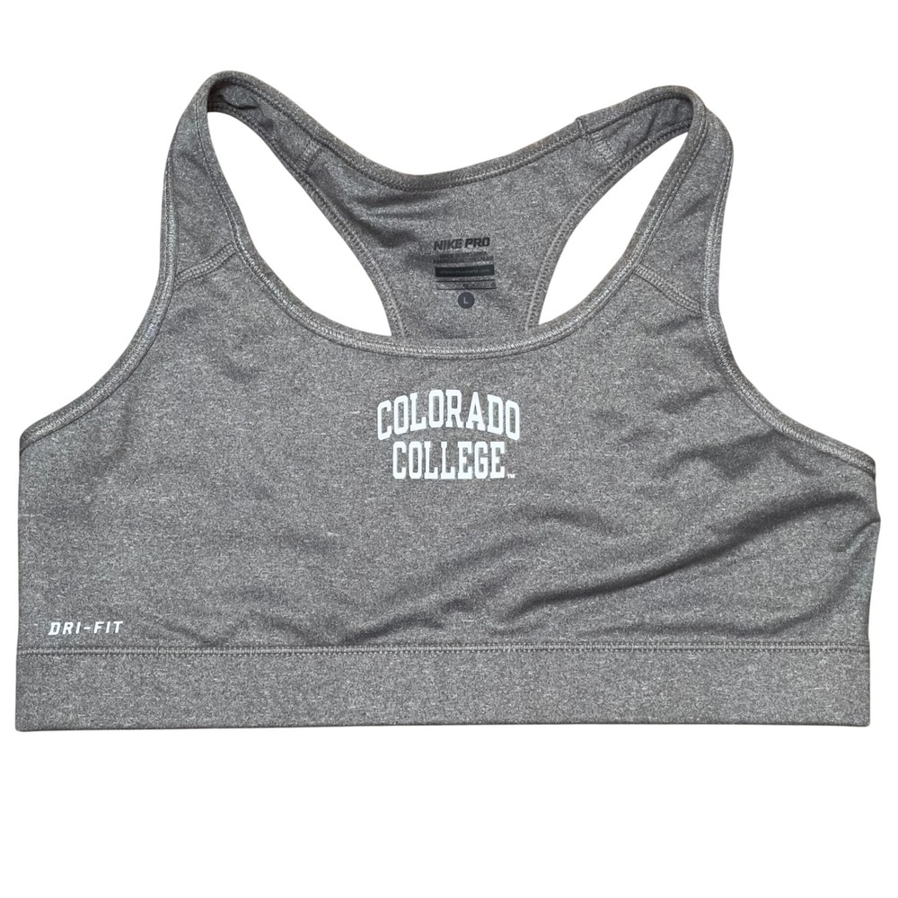 NIKE PRO Swoosh Bra Womens L Colorado College CC Sports Dri-Fit Compression Alum